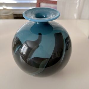 Bruce Clark signed hand blown bud vase